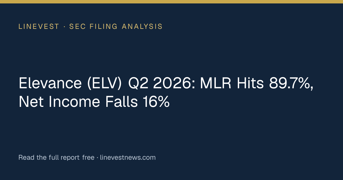 Elevance (ELV) Q2 2026: MLR Hits 89.7%, Net Income Falls 16%