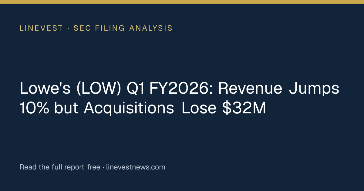 Lowe's (LOW) Q1 FY2026: Revenue Jumps 10% but Acquisitions Lose $32M