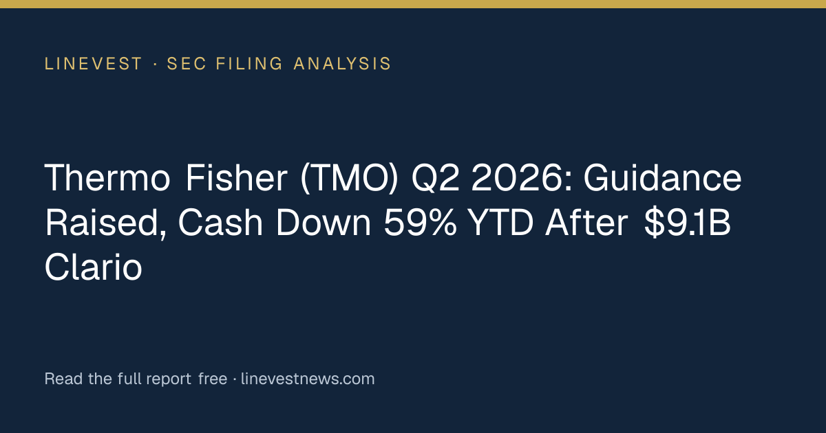 Thermo Fisher (TMO) Q2 2026: Guidance Raised, Cash Down 59% YTD After $9.1B Clario