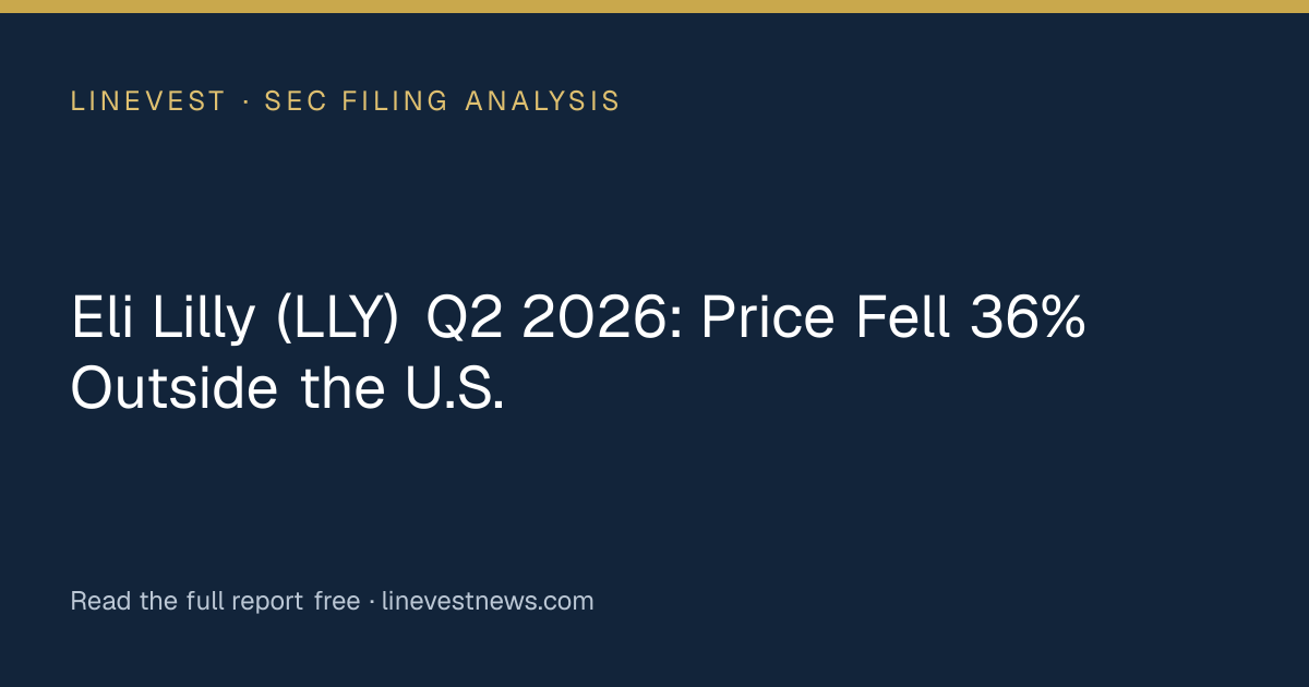 Eli Lilly (LLY) Q2 2026: Price Fell 36% Outside the U.S.