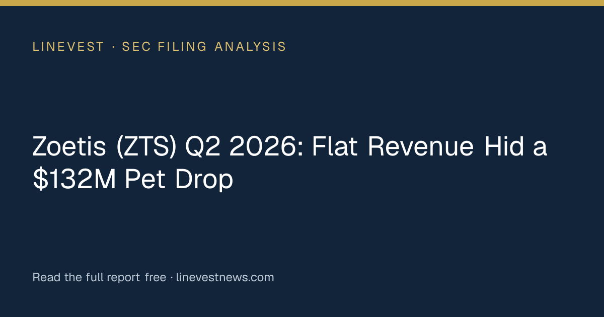 Zoetis (ZTS) Q2 2026: Flat Revenue Hid a $132M Pet Drop