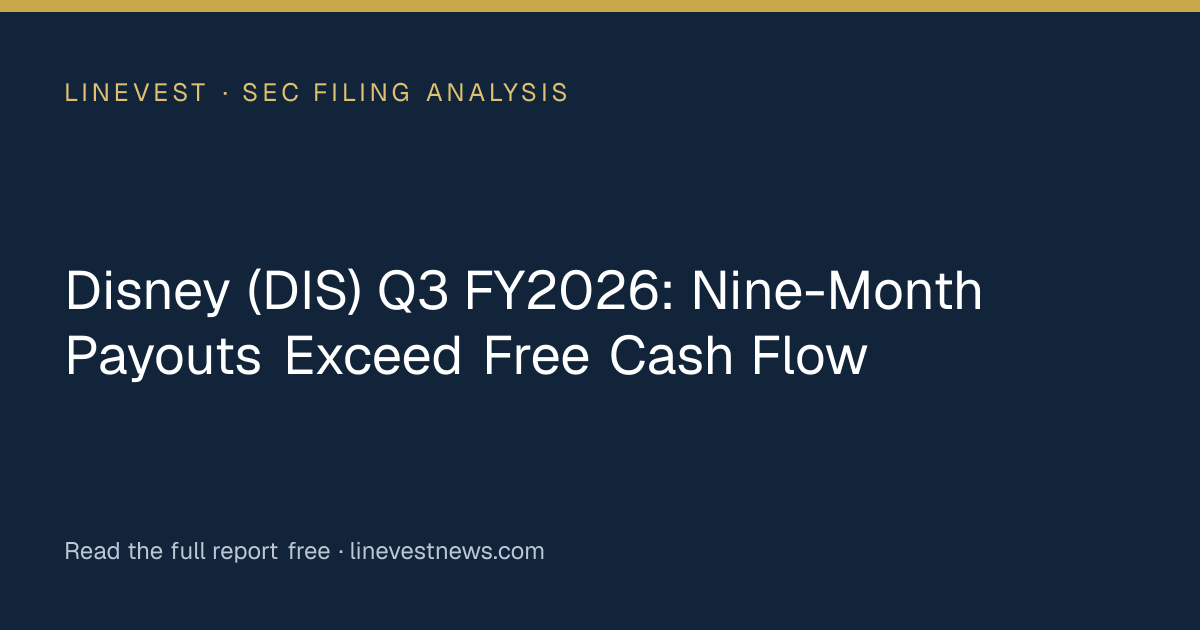Disney (DIS) Q3 FY2026: Nine-Month Payouts Exceed Free Cash Flow