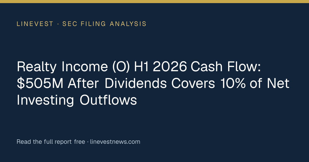 Realty Income (O) H1 2026 Cash Flow: $505M After Dividends Covers 10% of Net Investing Outflows