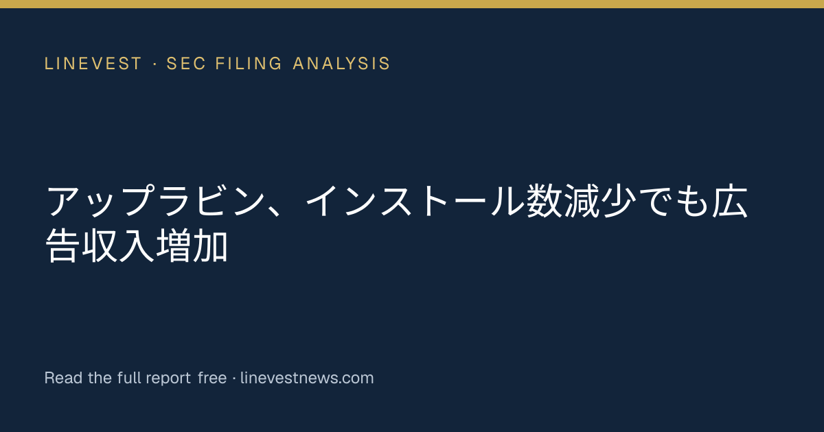 アップラビン、インストール数減少でも広告収入増加