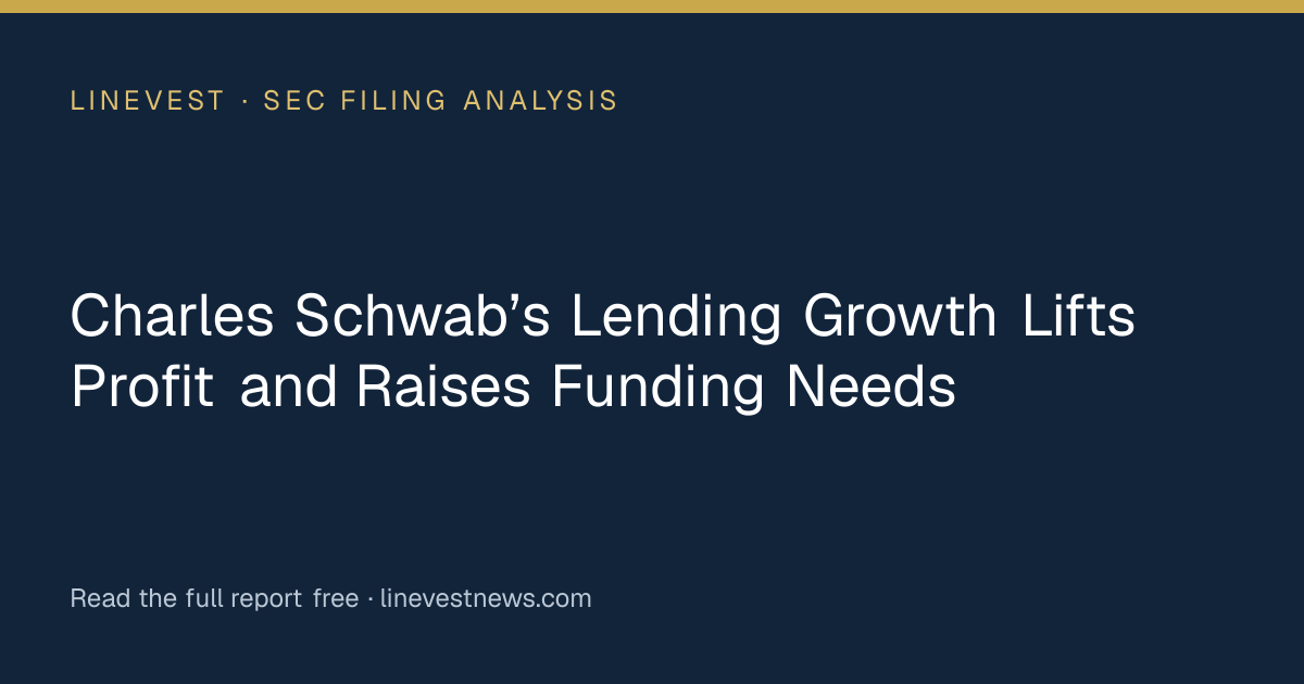 Charles Schwab’s Lending Growth Lifts Profit and Raises Funding Needs