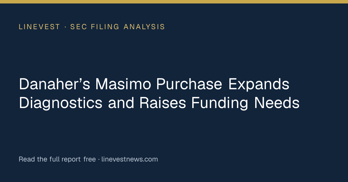 Danaher’s Masimo Purchase Expands Diagnostics and Raises Funding Needs