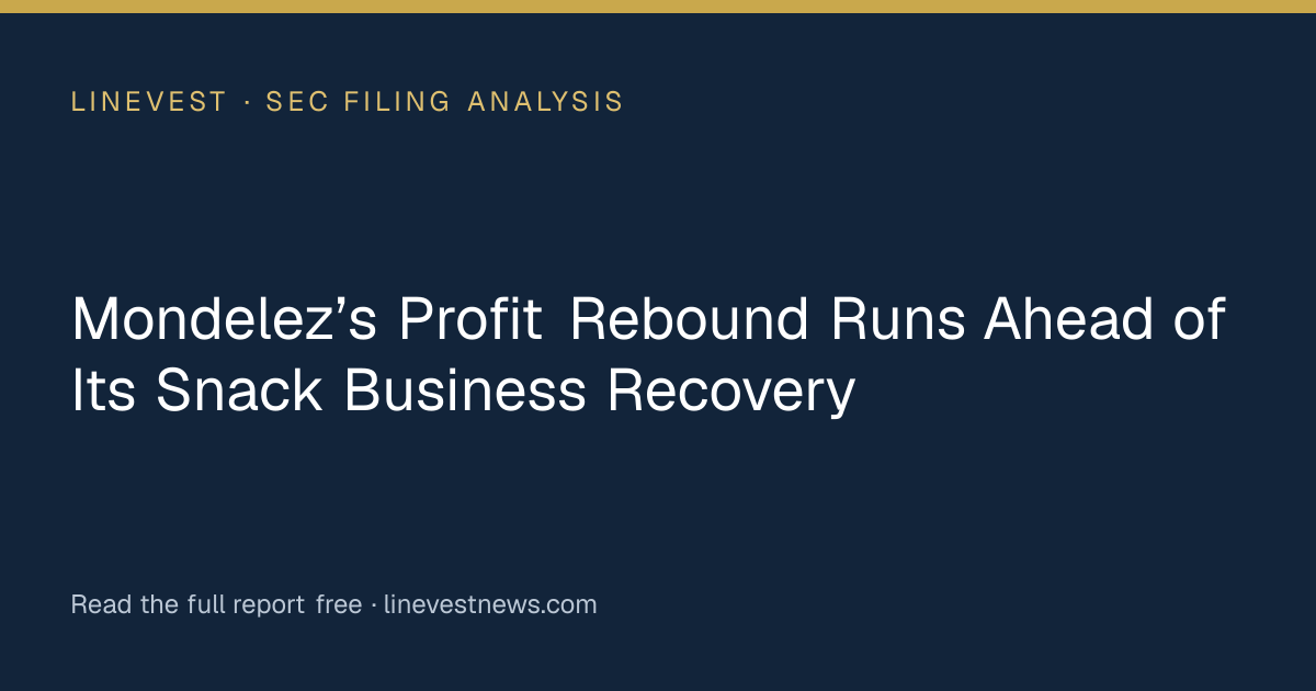 Mondelez’s Profit Rebound Runs Ahead of Its Snack Business Recovery