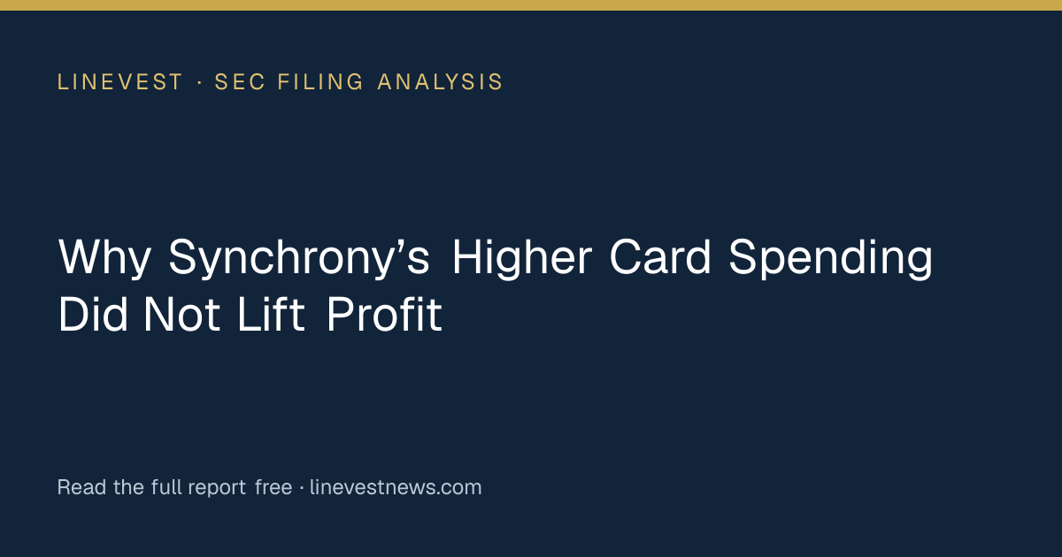 Why Synchrony’s Higher Card Spending Did Not Lift Profit