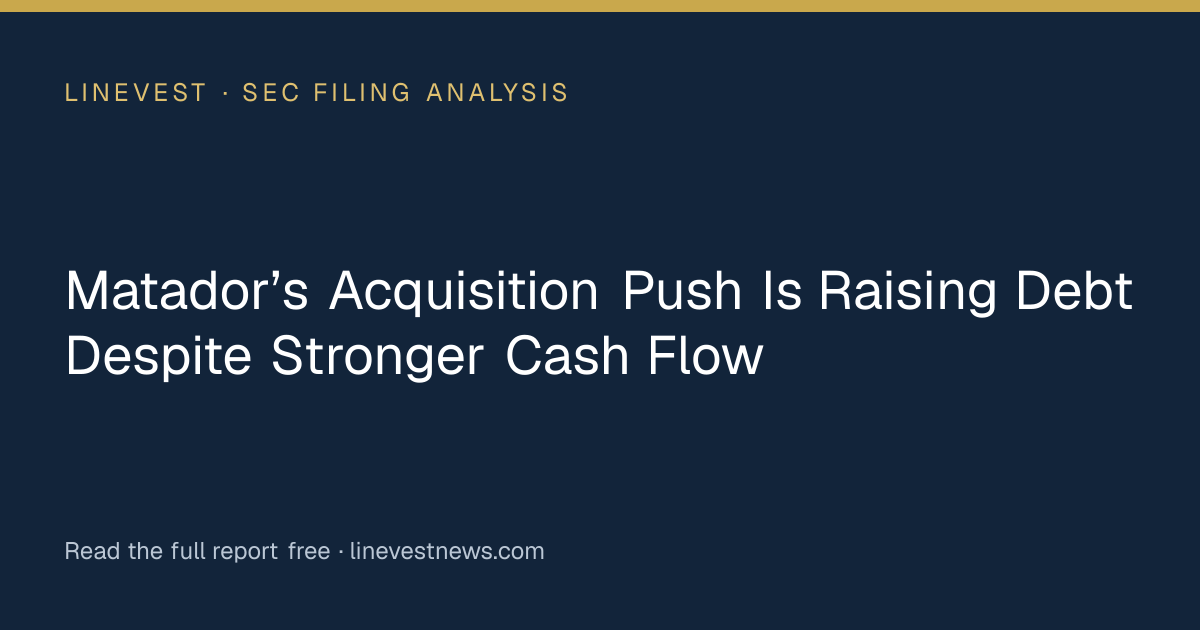 Matador’s Acquisition Push Is Raising Debt Despite Stronger Cash Flow