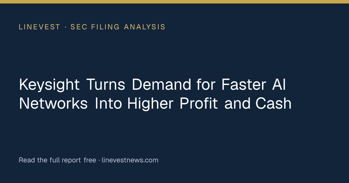 Keysight Turns Demand for Faster AI Networks Into Higher Profit and Cash