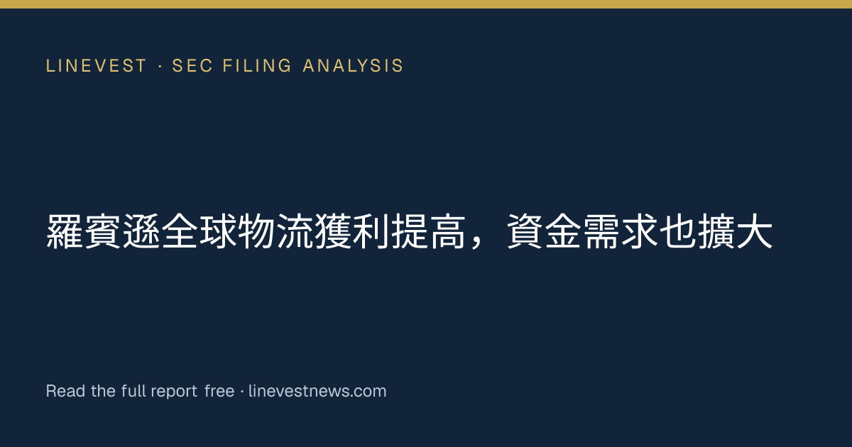 羅賓遜全球物流獲利提高，資金需求也擴大