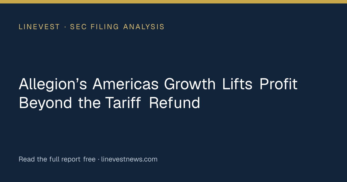 Allegion’s Americas Growth Lifts Profit Beyond the Tariff Refund