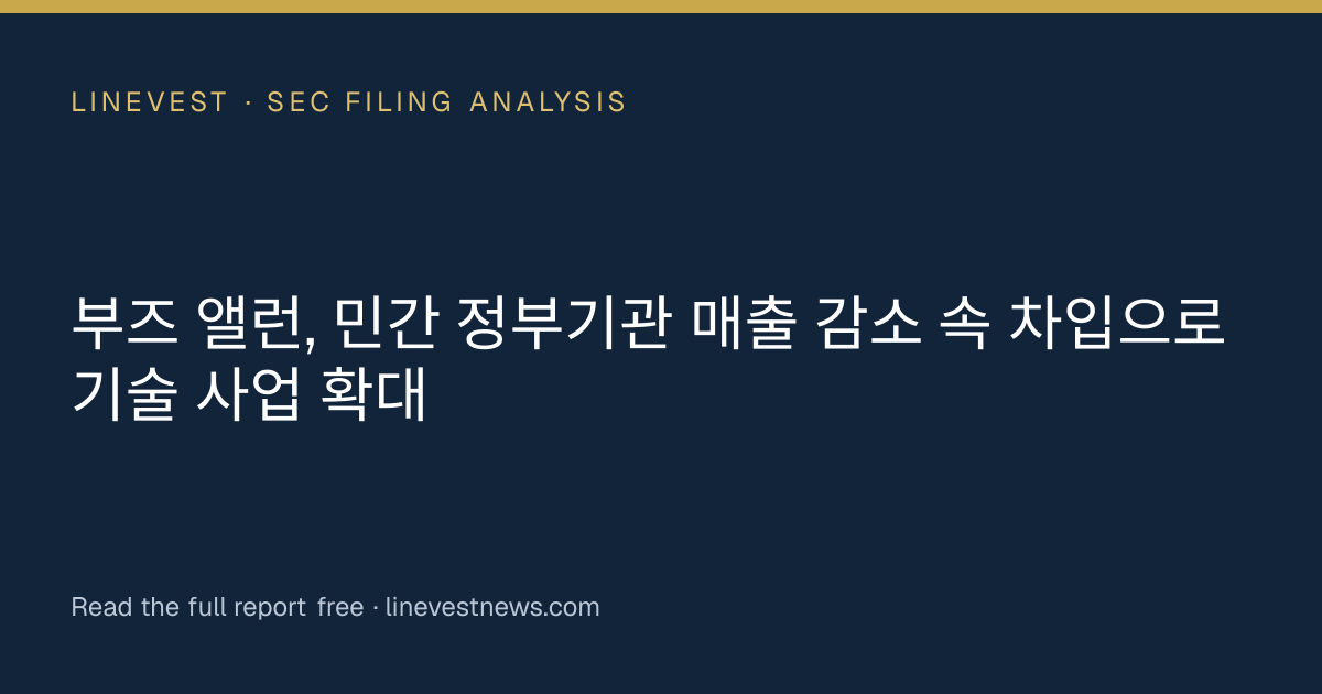 부즈 앨런, 민간 정부기관 매출 감소 속 차입으로 기술 사업 확대