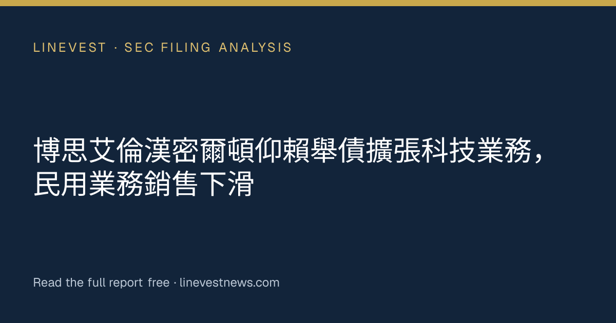 博思艾倫漢密爾頓仰賴舉債擴張科技業務，民用業務銷售下滑