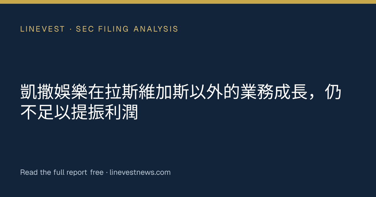 凱撒娛樂在拉斯維加斯以外的業務成長，仍不足以提振利潤